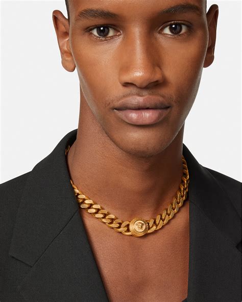 versace medusa necklace men|versace lock statement necklace.